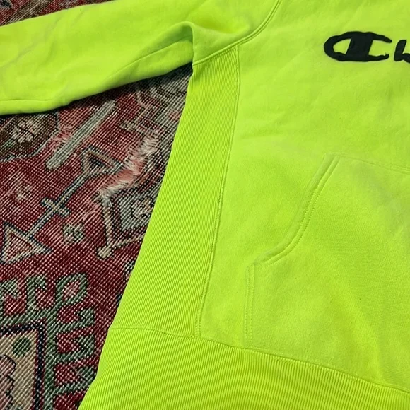 Champion Reverse Weave Hoodie, mens L, limited edition high vis - Picture 7 of 9